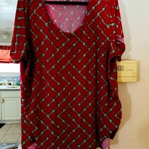 LuLaRoe 3xl classic - red and mint green — great with leggings
